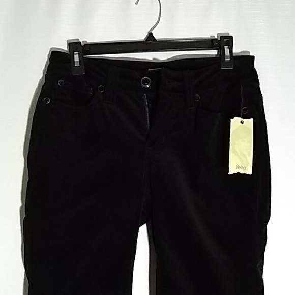 Reba Black Velvet Women Jeans - Picture 2 of 8